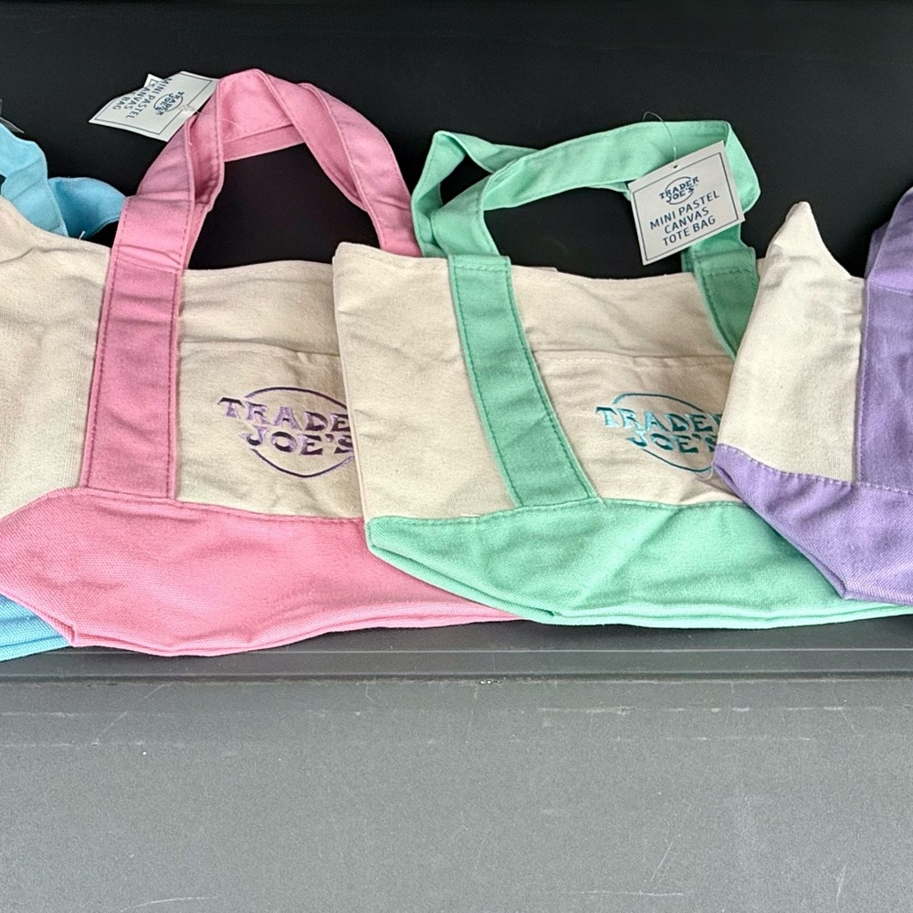 4 Trader Joe's Mini Canvas Tote Bags